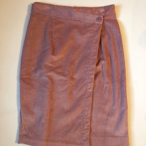 Annie 50 Brand New Corduroy Knee Length High Waist Pink Skirt, Small - Picture 6 of 9